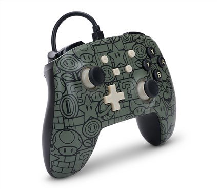 PowerA - Manette avec câble améliorée Power-Up Mario pour Nintendo Switch - Boutons programmables, audio via jack 3,5 mm, câble USB-C 3 m - Compatible Switch et Switch OLED